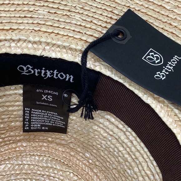 Brixton straw Fedora Sun brown band hat size XS NWT - Picture 12 of 16